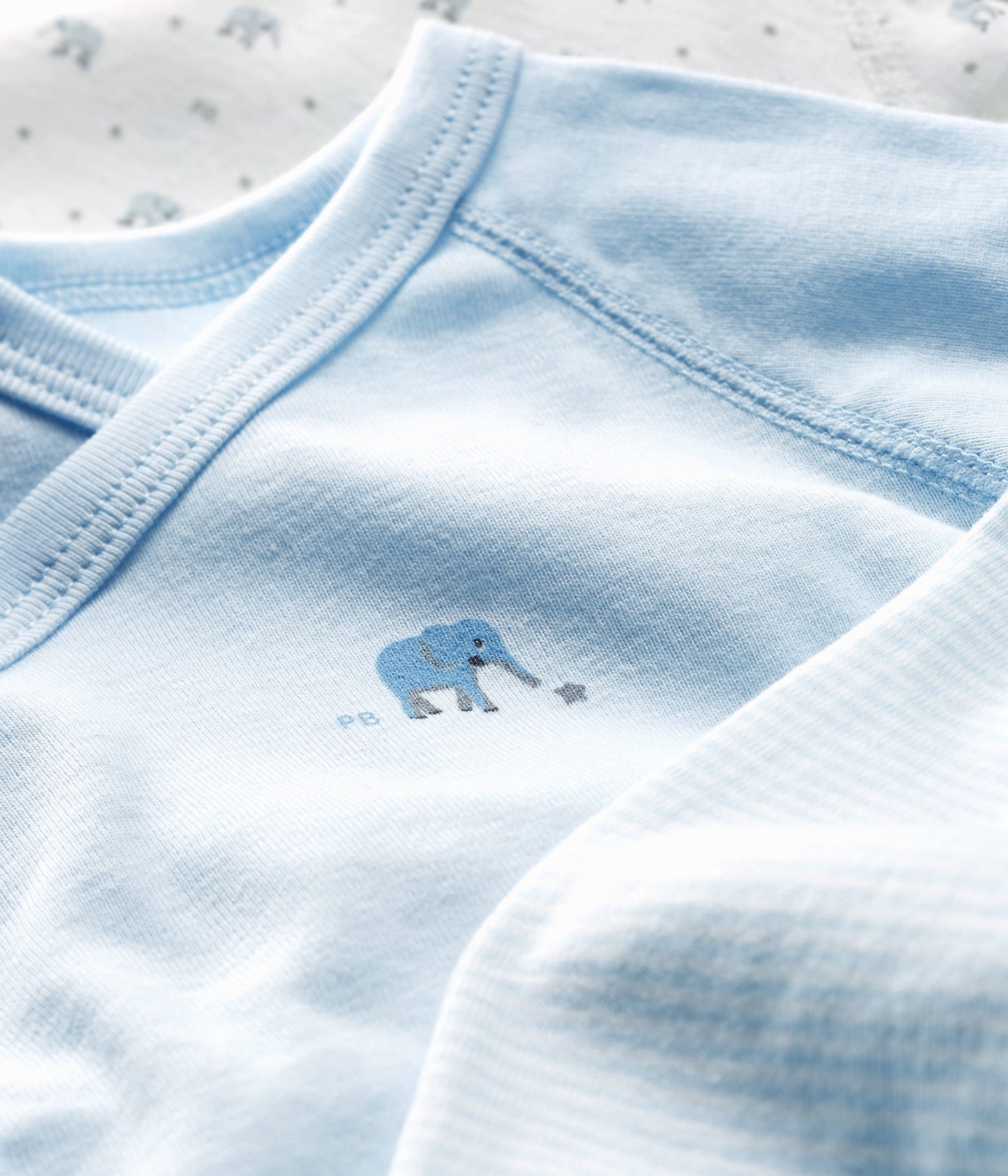 Baby Boys Rice & Light Blue Cotton Sets