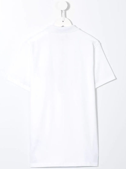 男童白色Logo棉Polo衫