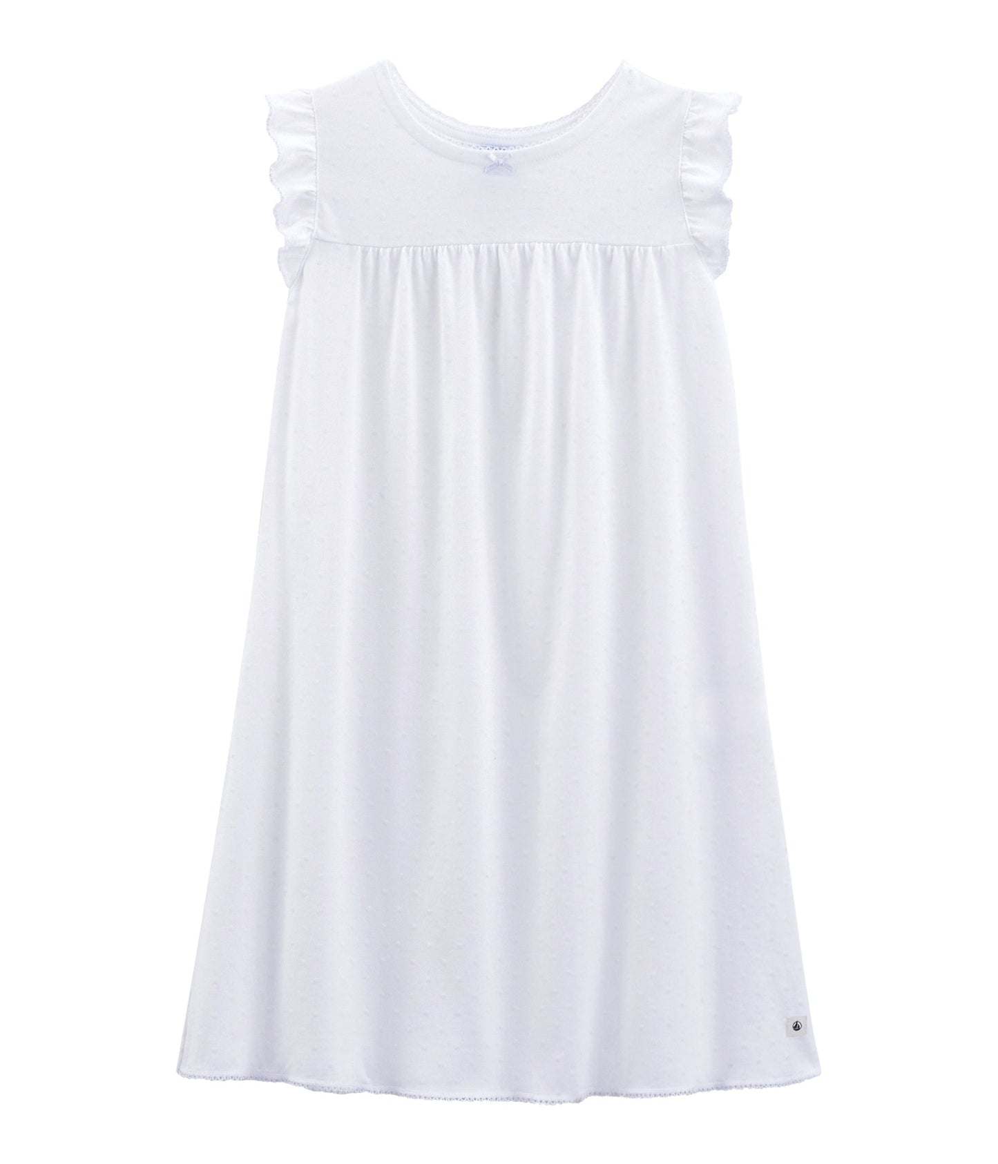 Girls White Cotton Nightwear