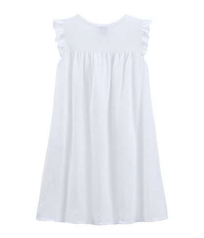 Girls White Cotton Nightwear