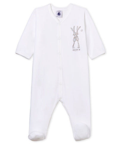 Baby Boys & Girls White Cotton Babysuits