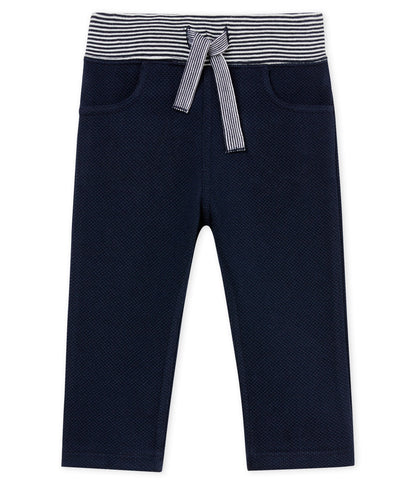 Baby Boys Navy Cotton Trousers