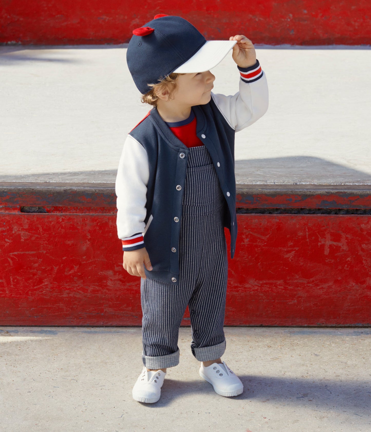 Baby Boys Blue & White Cotton Jacket
