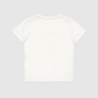 Girls White GG Logo Cotton T-shirt
