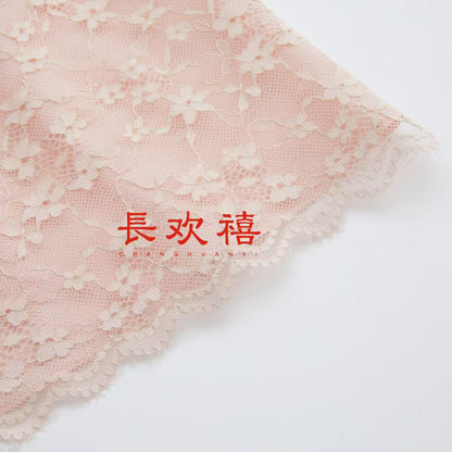 女童粉色"花影"刺绣上衣&碎花短裤套装