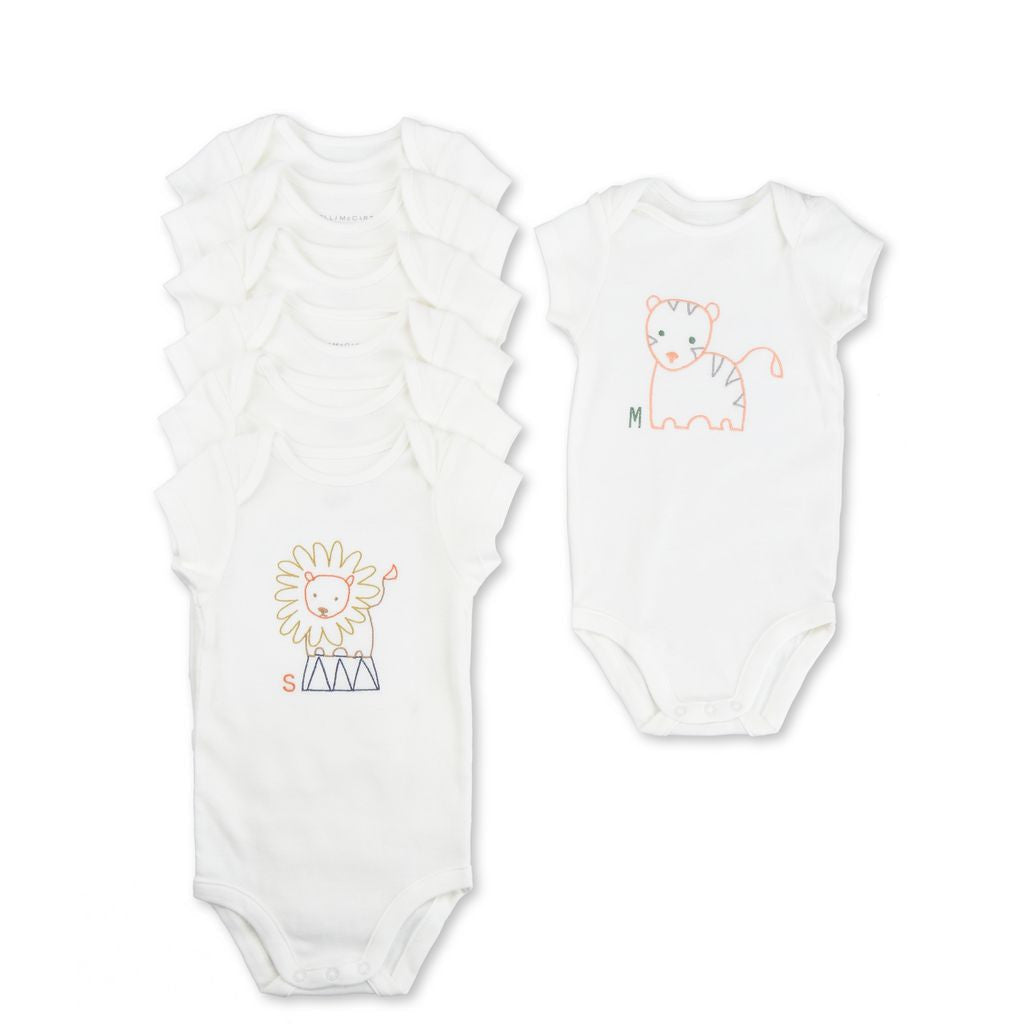 Baby White Cotton Bodysuits Gift Set (Pack of 7)