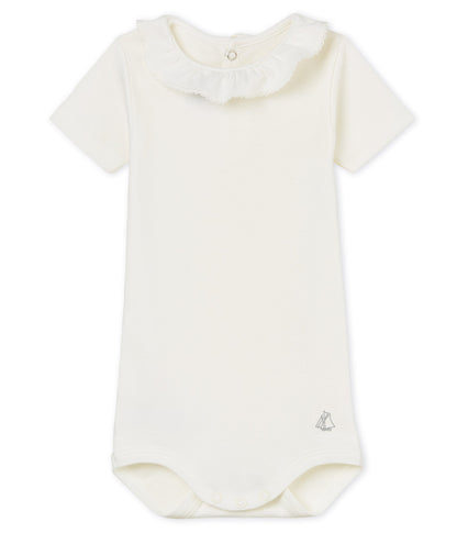 Baby Girls Rice White Cotton Babysuits