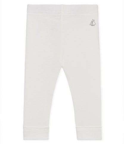Baby Girls Rice White Cotton Leggings