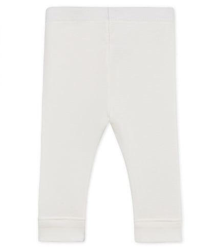 Baby Girls Rice White Cotton Leggings