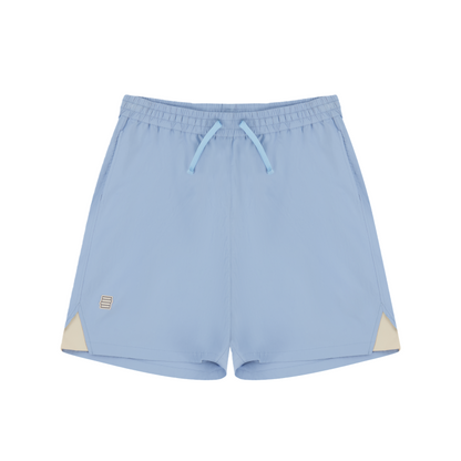 亲子款蓝色梭织短裤