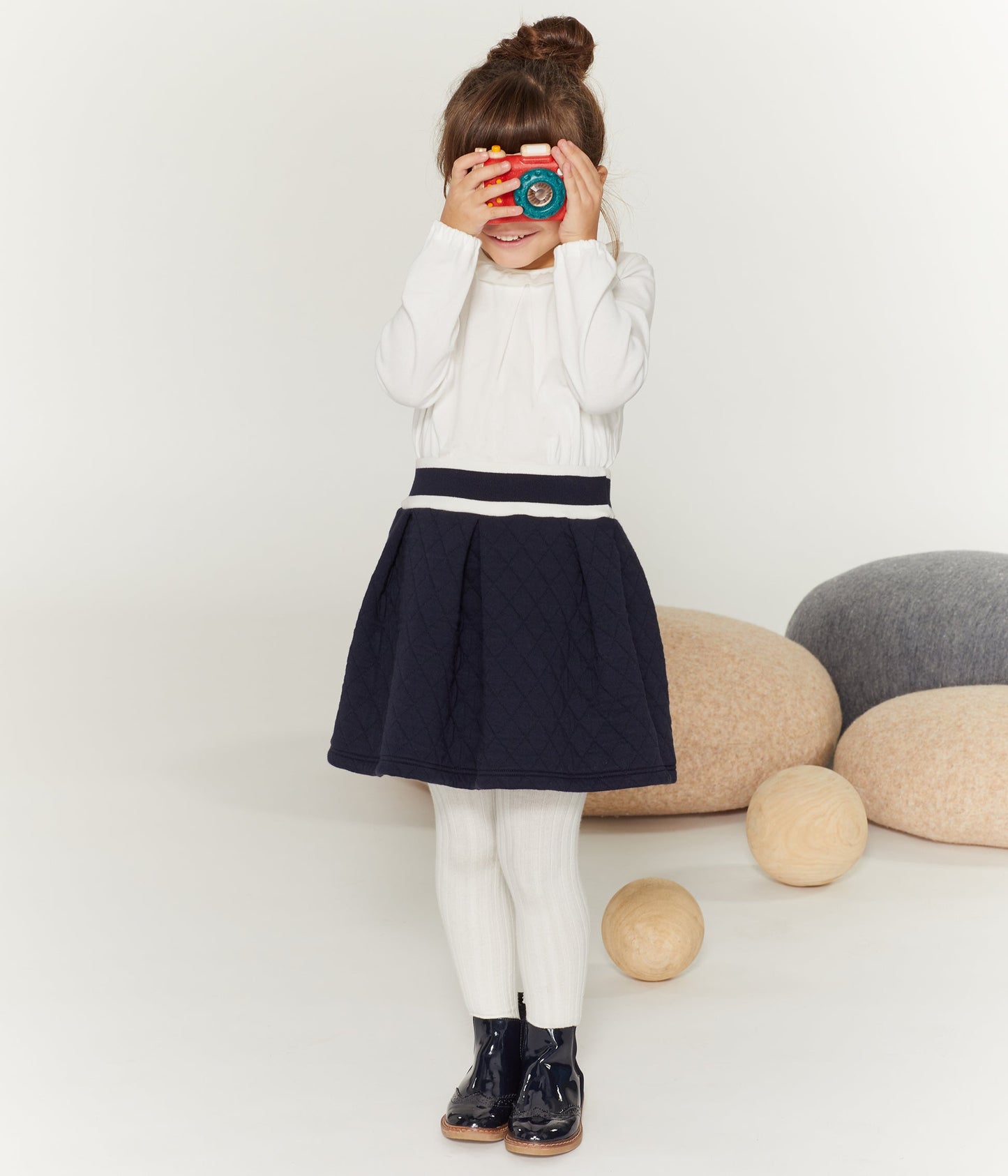 女童蓝色Logo棉短裙