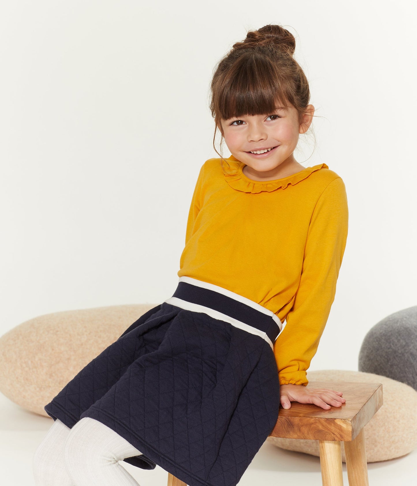 女童蓝色Logo棉短裙