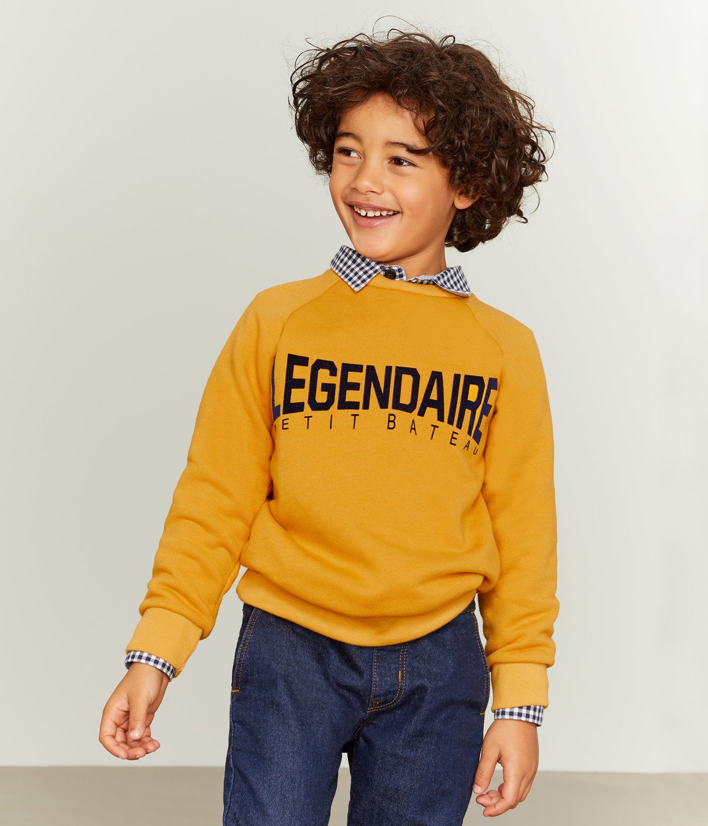 Boys Yellow Logo Cotton Sweatshirt