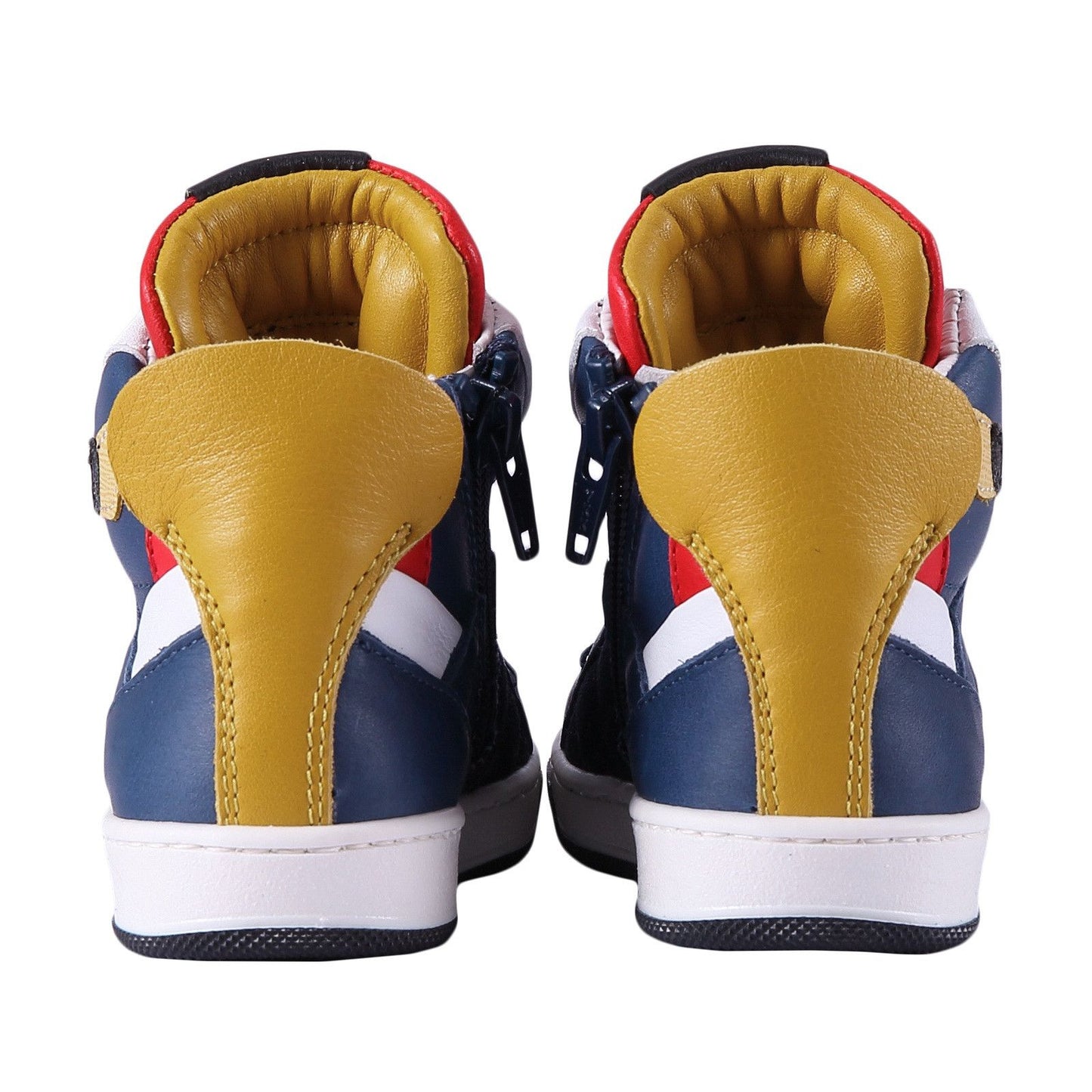 Boys Blue 'Monster' Leather High-Top Trainers