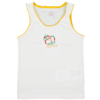 Clementina Girls 7 Pack White Organic Cotton Vests Gift Set With Fruit Print