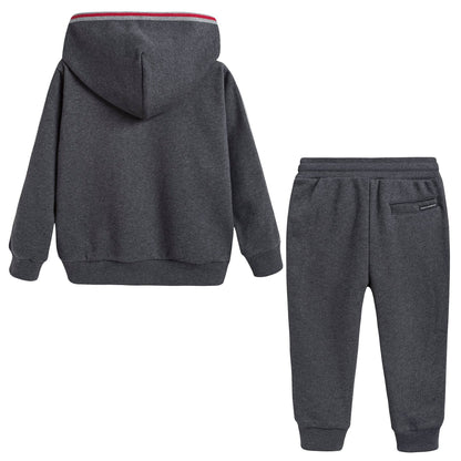 Boys Grey Cotton Tracksuits