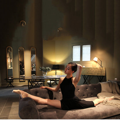 女士黑色芭蕾舞连体衣