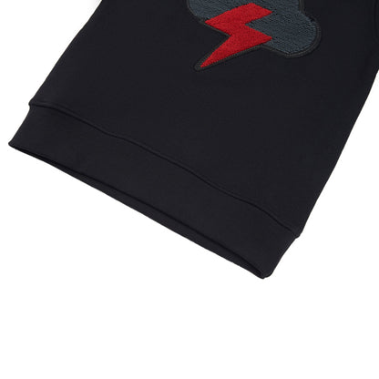 女童黑色亮片云朵棉卫衣