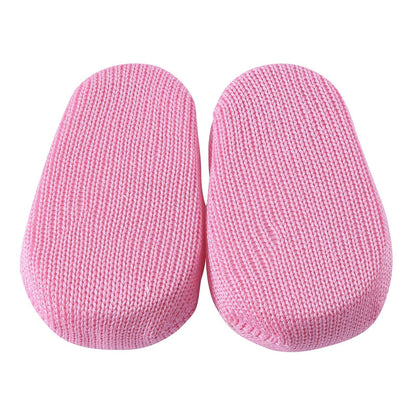 Baby Pink Lace Trims Knitted Cotton Shoes