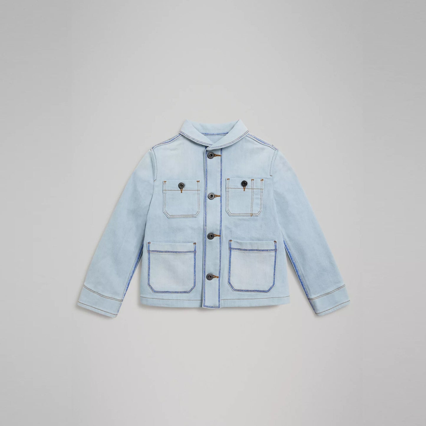 Girls Light Blue Cotton Jacket