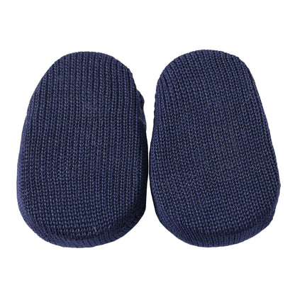 Baby Navy Blue Knitted Cotton Shoes