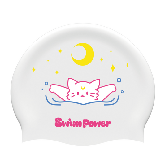 猫咪水手印花硅胶泳帽(适合54-58cm头围)