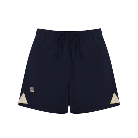 亲子款藏青色梭织短裤