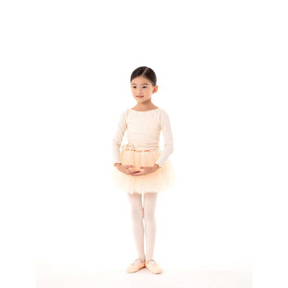 女童奶油白芭蕾舞T恤