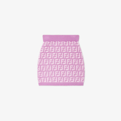 女童紫色Logo针织短裙