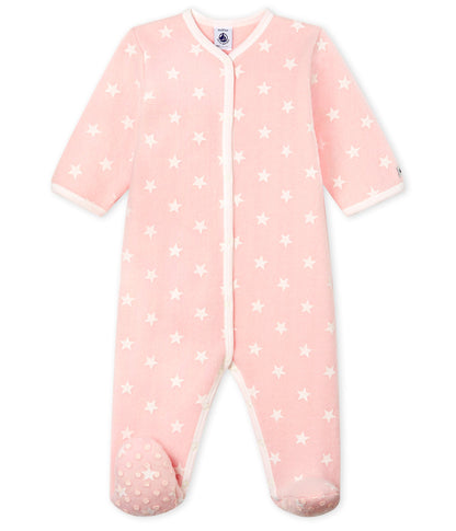 Baby Girls Pink Star Cotton Babysuit