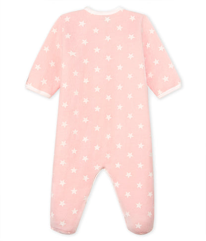 Baby Girls Pink Star Cotton Babysuit