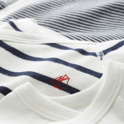 婴儿黑色条纹棉连体衣套装(3件)