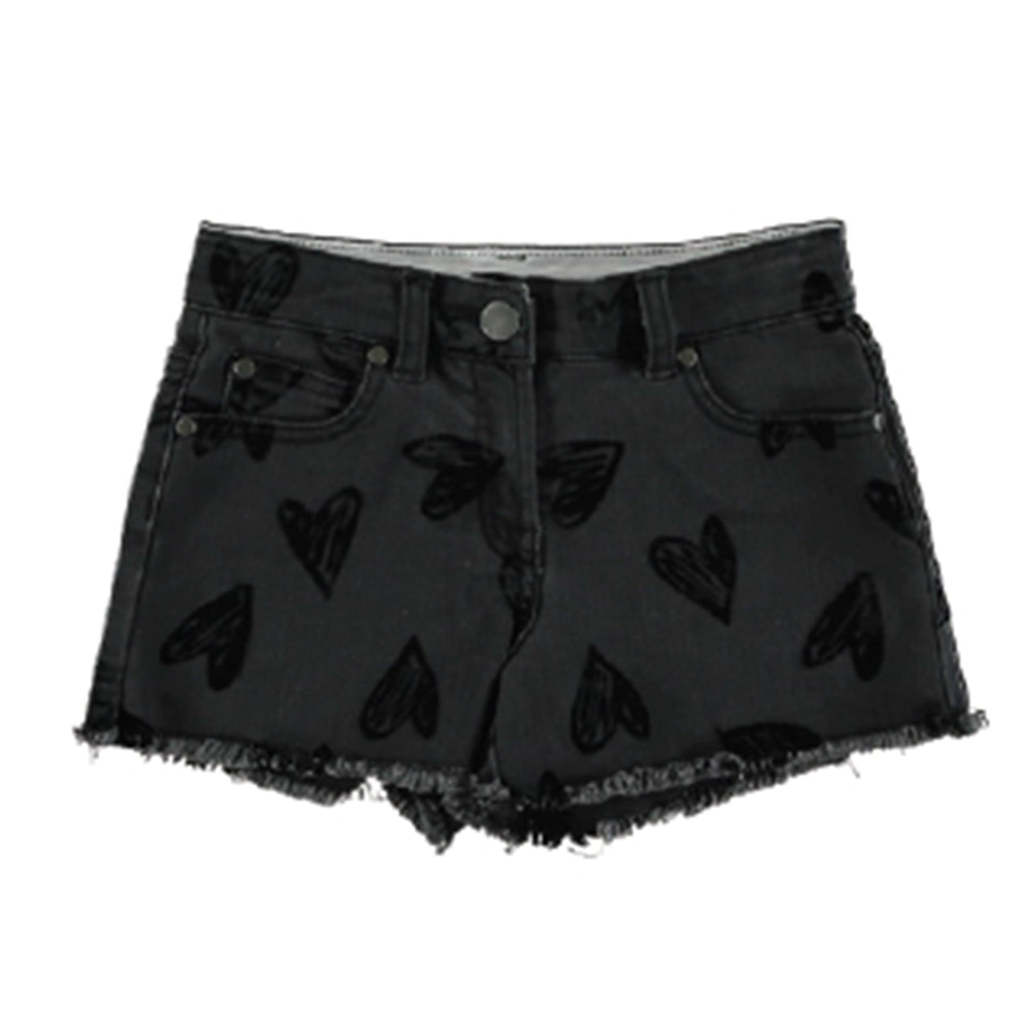 Girls Dark Grey "Love" Cotton Shorts
