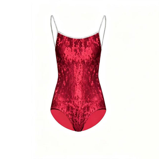 深红色"Daniela/CV-Dark Red/CV-Silver"芭蕾舞连体衣