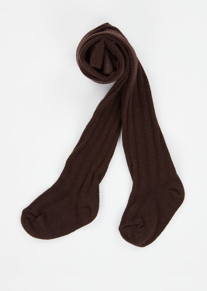 Baby Girls Dark Brown Cotton Tights