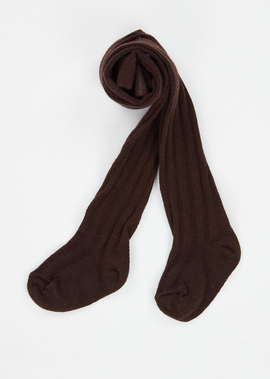 Baby Girls Dark Brown Cotton Tights