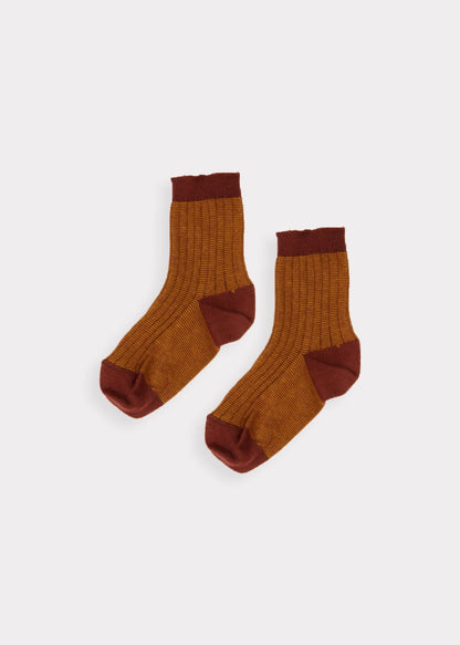 Boys & Girls Mustard Cotton Socks