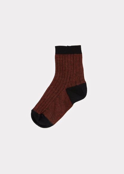 Boys & Girls Terracotta Stripe Cotton Socks