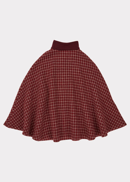 Girls Berry Check Lapwing Cape