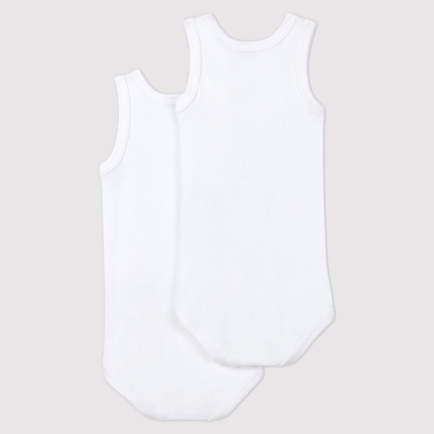 男婴白色棉连体衣套装(2件)