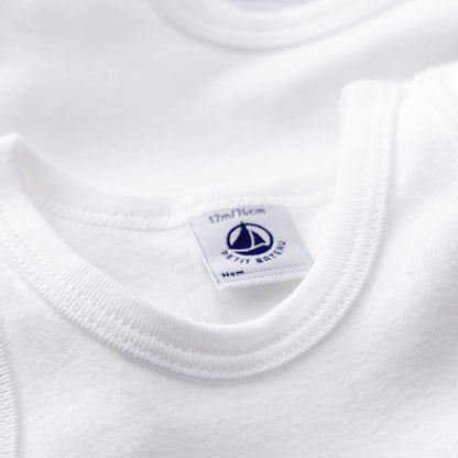 男婴白色棉连体衣套装(2件)