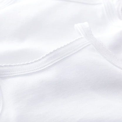 Baby Girls White Cotton Babysuit Set(2 Pack)