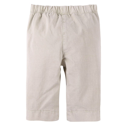 Baby Girls Beige Trousers With Fold Pockets