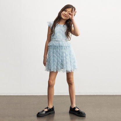 女童浅蓝色亮片连衣裙