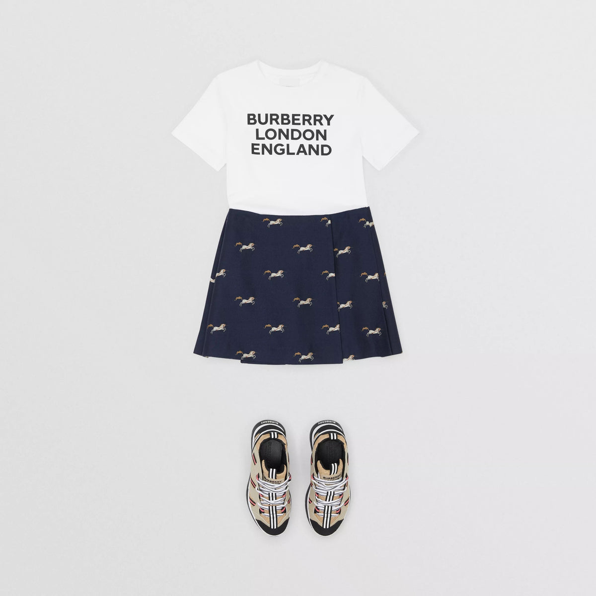 Boys & Girls White Logo Cotton T-Shirt