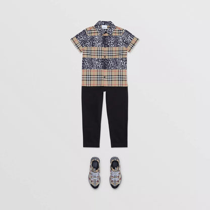 Boys Black Cotton Trousers