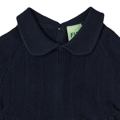 女婴深蓝色棉连衣裙