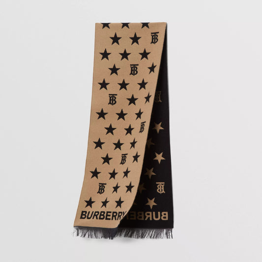 Boys & Girls Beige Star Wool Scarf