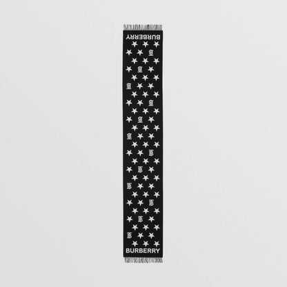 Boys & Girls Black Star Wool Scarf