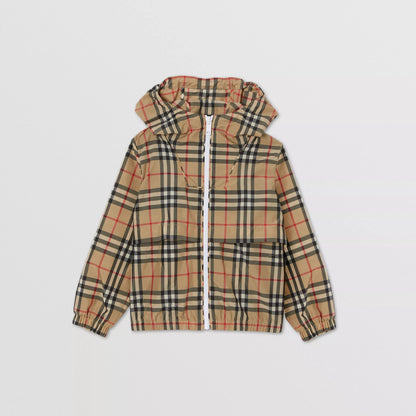 Boys Archive Beige Check Jacket
